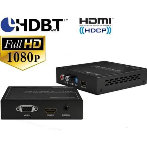 Professional HDMI HDbaset extender Scaler with HDMI&VGA mix inputs HDbaset HDMI extender auio extractor