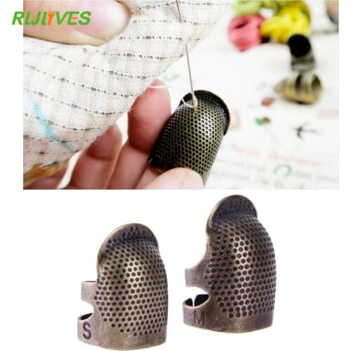 Retro Handmake Sewing Thimble Finger Protector Needlework Metal Brass Sewing Thimble Sewing Tools Accessories
