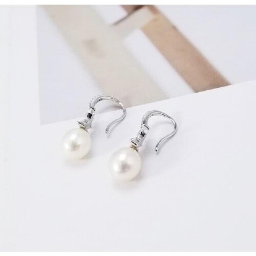 Popular S925 Sterling Silver Natural Pearl Earrings Fashion Creative Iadies Jewelry Boho Jewelry