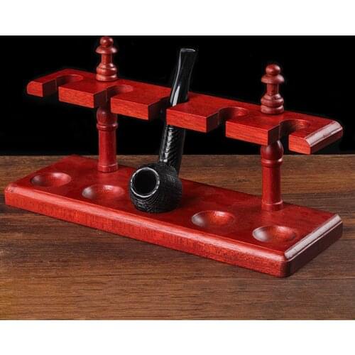Retro Solid Wood Pipe Rack Three-dimensional Pipe Rack Storage Display Rack Convenient Assembly 5-position Pipe Base Gift