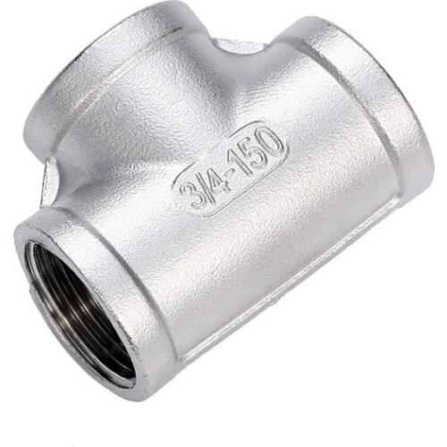 2''4''6''304 Stainless Steel Metal Tee Connector Female Precision Casting Water Pipe Joint Internal Thread Plumbing Fittings