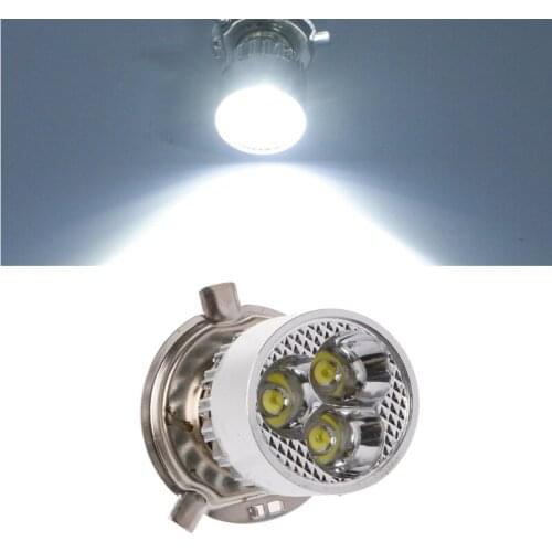 2021 New DC 12-80V H4 3 LED Motorcycle Headlight Bulb Hi/Lo Scooter Lamp ATV Fog Light