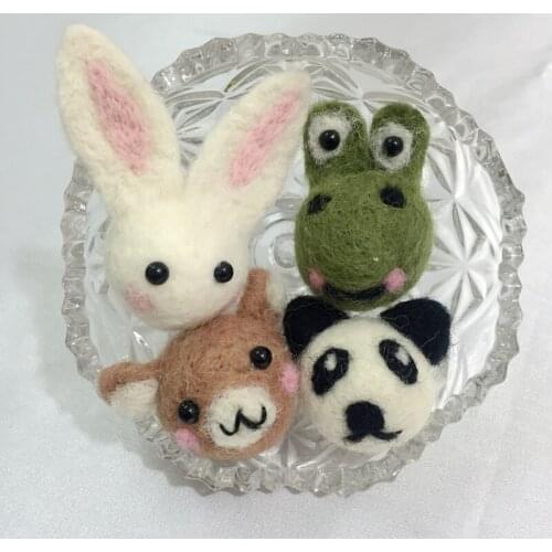 35-60MM 12Pcs ( Pure Handmade & Wool felt) 3D Animal Woolen Wire Garment Accessories & Jewelry Beads
