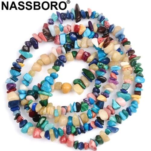 5-8mm 1Strand Peacock Blue Natural Gem And Semi Precious Stone Beads Irregular Gravel Spacer Loose Beads Diy Necklace Bracelet