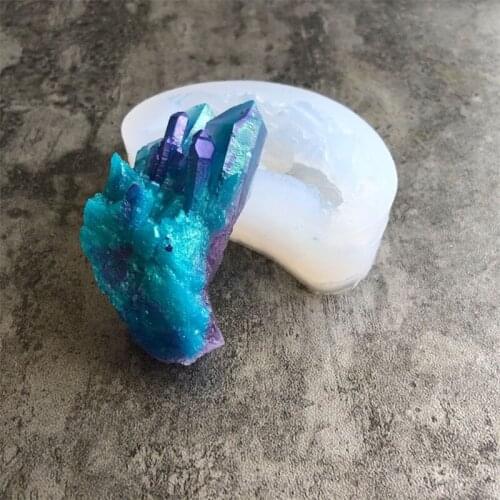 5 Shapes Natural Crystal Quartz Rock Cluster Geode Druzy Stone Epoxy Resin Mold Pendant Mold Resin Jewelry Making Tools
