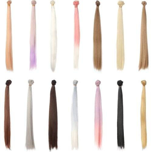 6PCS/LOT High Quality 35*100CM DIY Straight Doll Hair Accessories BJD Doll Wig 1/6