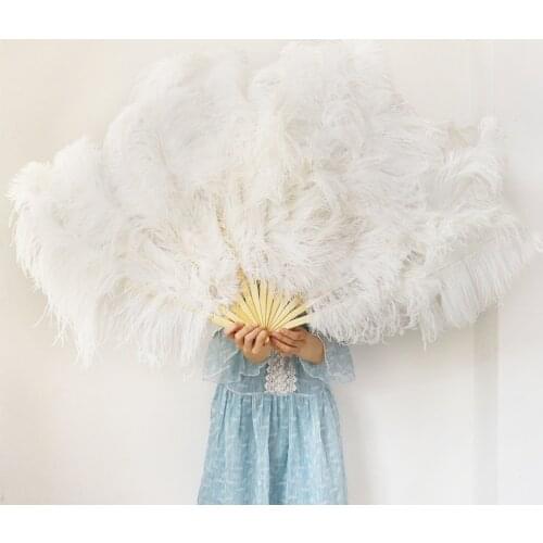 60/75CM Fluffy White Ostrich Turkey Feathers Fan for Stage props accessories beautiful Decoration crafts Wholesale 10-20pcs