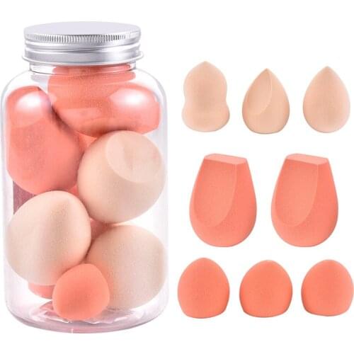 8 Pcs/Set Beauty Wet And Dry Dual Use Makeup Sponges Multiple Colour Concealer Foundation Gourd Puff With Bottle Cosmetic Tools