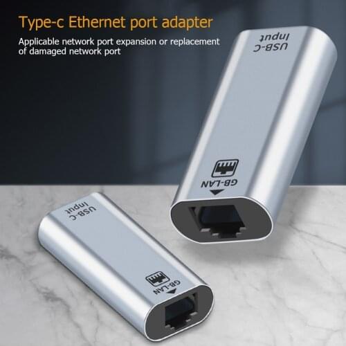 Usb Type C To Ethernet Adapter Usb C Female To Rj45 Female 10/100/1000 Gigabit Wired Lan Network Card For Pc Laptop Smartphone