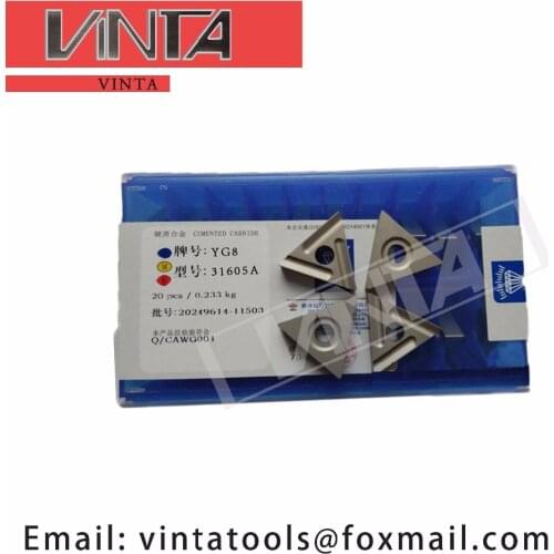 Free shipping high quality 20pcs/lots 31605A YG6/ YG8/ YW1/ YW2/ YT5/ YT14/ YT15 cnc carbide welding inserts