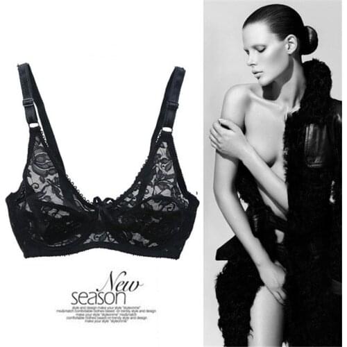 Large Plus Size Bras For Women Sexy Lace Bras Lingerie Push Up Bra Bralette Flower Ultra-thin Womens Underwear Lingerie Femme