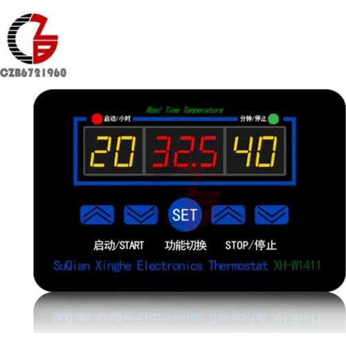 XH-W1411 Time Switch AC 220V 10A LED Digital Temperature Controller Thermostat Real Time Thermometer Smart Temperature Regulator