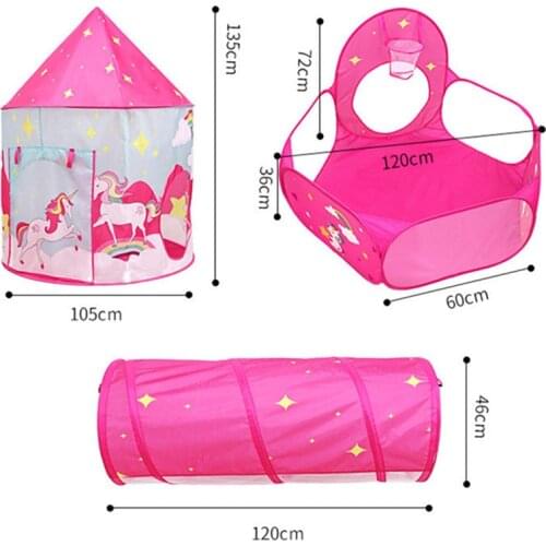 Childrens Outdoor Tent Three-in-one Yurt Crawling Tunnel Tent Portable Foldable Childrens Game House Gifts For Boy Girl