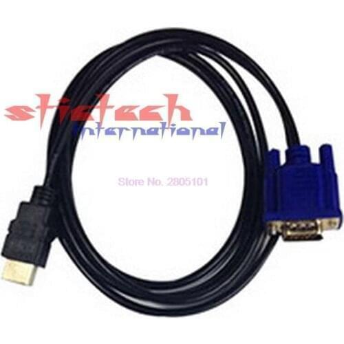 By dhl or ems 100 pieces hot sale 1.8m,3M HDMI Male to VGA HD-15 Male 15pin Hd15 Converter Video Cable Adapter 1080p For Hdtv