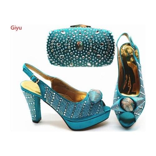 Doershow Italian green Shoes and Bags To Match Set Nigerian Shoes and Matching Bag African Wedding Shoes and Bag Set HGX1-13