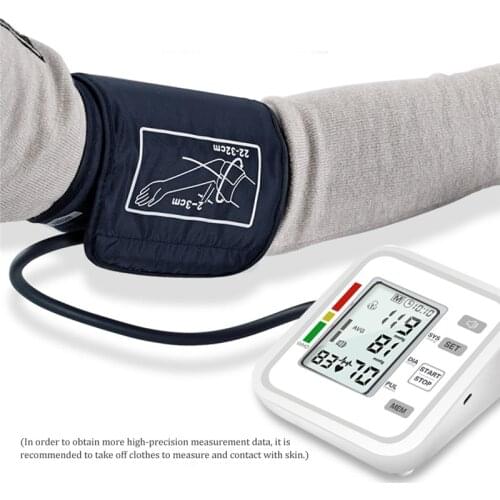 Home Blood Pressure Monitor Cuff Portable Digital Sphygmomanometer Automatic Upper Arm BP Heart Beat Rate Tensiometro Tonometer