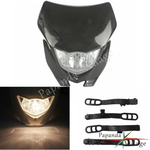 Dual Sports Black Front Headlight Dirt Bike H4 12V 35W Headlamp Universal for Yamaha YZ YZF WR TTR EC EXC XC XCF XCW