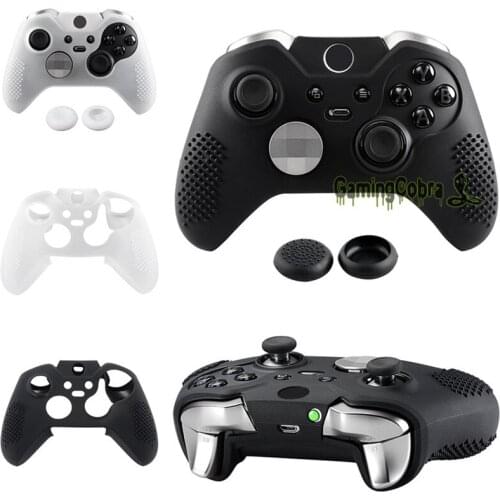 EXtremeRate Soft Anti-slip Silicone Controller Cover Skins Thumb Grips Caps Protective Case for Xbox One Elite