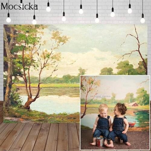 Mocsicka Rural Field Natural Scenery Booth Background Newborn Child Birthday Portrait Photo Backdrop Decoration For Studio