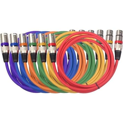 XLR Cable Karaoke Microphone Sound Cannon 3Pin Plug Extension Cables for Audio Mixer Amplifiers XLR 1m 1.8m 3m 5m 100pcs/Lot