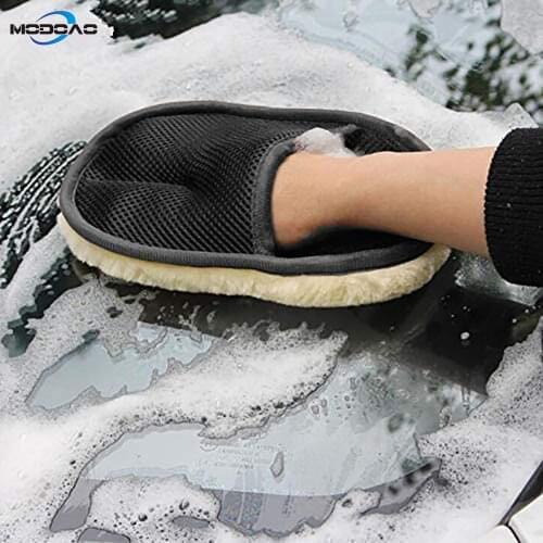 Multi Purpose Car Cleaning Sponge Glove Microfiber Auto Wash Glove Cloth for Car Washing Dust Windows Bike Motorcycle