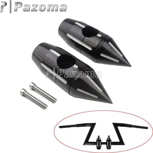 Motorcycle Black Spike 1" Handlebar Risers For Harley Honda Yamaha Kawasaki Suzuki Cruiser Custom Billet Aluminum Bar Risers