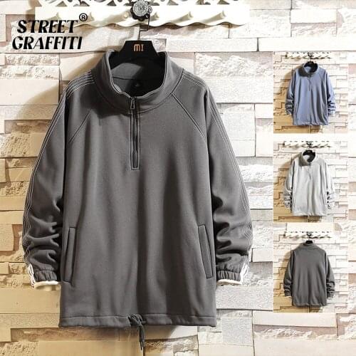 Mens Casual Sweatshirts Hoodie Vintage Solid Style Harajuku Hip Hop Creativity Streetwear Male 2021 Fashion Cotton Men Hoodies