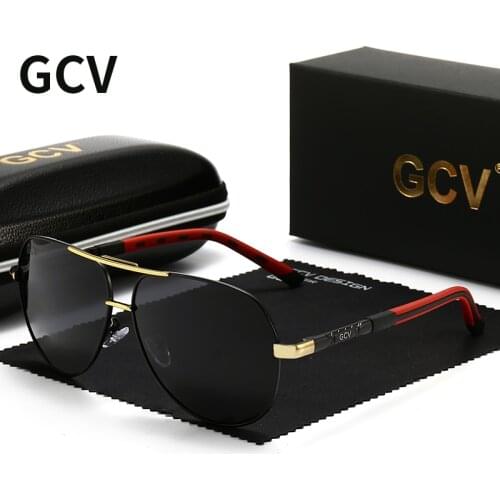 GCV Men Vintage Aluminum Polarized Sunglasses Classic Brand Sun glasses Coating Lens Driving Eyewear For Men/Women Enhanced TAC