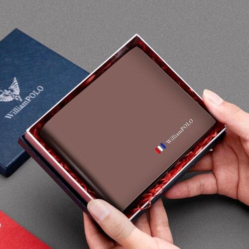 WILLIAMPOLO Leather Mens Cow Leather Wallet Luxury Design Card Holder Purses Fashion New Arrival Wallets For Male PL211539