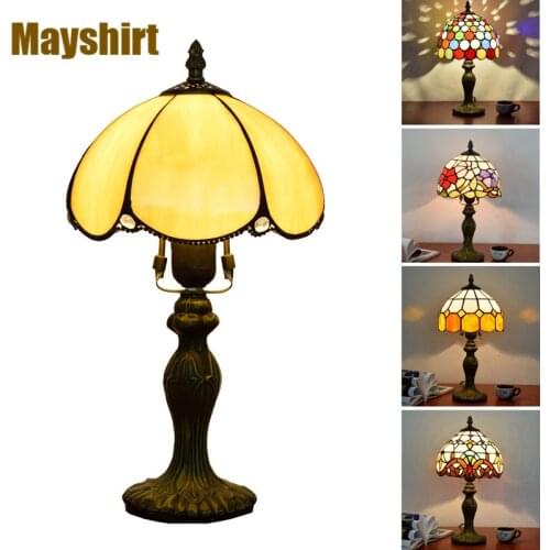 Tiffany Stained Glass Table Lamps for Living Room Bedroom Bedside Dining Room Turkish Table Light Hotel Vintage Bar Stand Lights