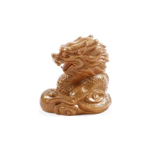 Factory outlet new animal discoloration dahongpao kungfu tea pets golden dragon head resin tea decoration