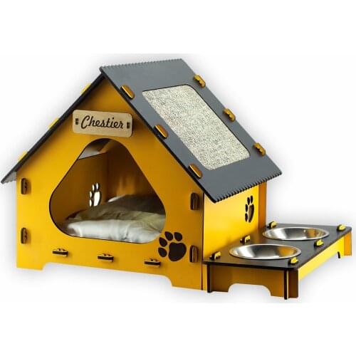 New design Cat House Infant Food Container Set Handmade Pet Mama Stand Suit pet feeders drawer feeding food