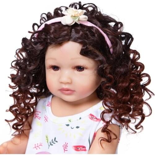 Fashion Curly hair Wig for 22inch Silicone Reborn Baby Doll Long Curly hair for 48-55cm Reborn Doll DIY Doll Hair Wig