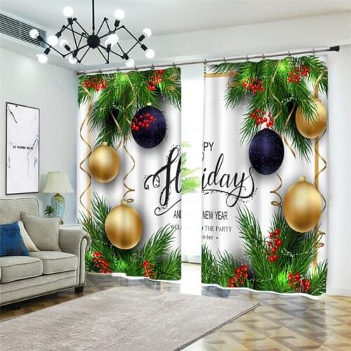 Luxury 3D Curtains Drapes Polyester/Cotton Curtains For Living Christmas Room Kids Bedroom Curtains Window Treatments Decor