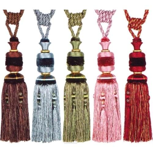 Color Home Decoration Door curtain Tie back accessories Hang Belt Ball curtain strap Special Curtain Tassel Buckle Rope 1 pair