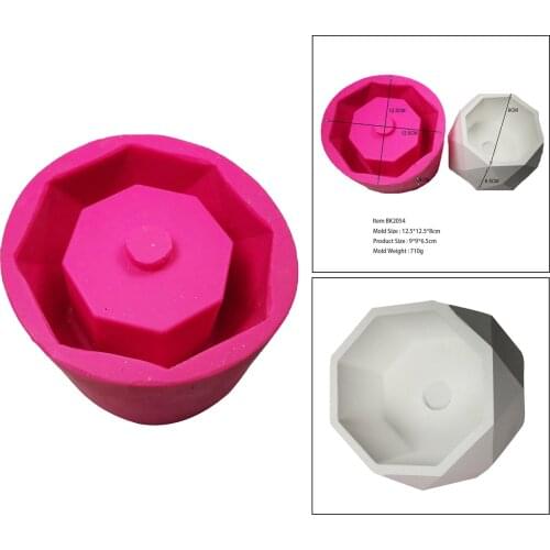 Silicone Flower Pot Mold Creative Crafts Concrete Plaster Mould Pink