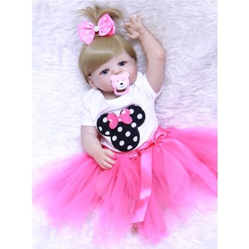 22inch full silicone bebe alive reborn babies girls dolls pink dress bathe soft body kids birthday gift brinquedos best toy
