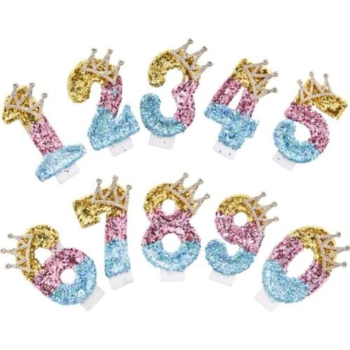 Rhinestone Golden Gradient Candle Birthday Party Wedding Anniversary Mothers Day Cake Topper Decoration