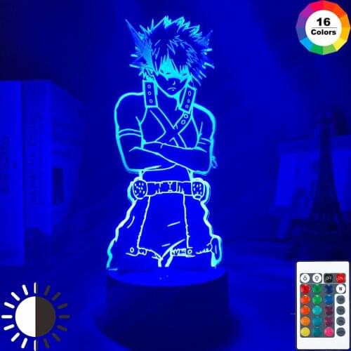 Anime Led Night Light My Hero Academia Katsuki Bakugo Figure for Kids Child Bedroom Decor Nightlight Color Desk 3d Lamp Gift
