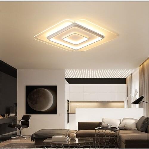 Led Pendant light rectangula Acrylic home bedroom living room Indoor Lighting Pendant light RC Dimmable led Pendant light