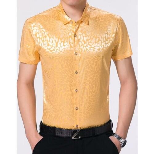 High quality mens summer soft satin silk shirt fashion striped male casual silk dress shirts