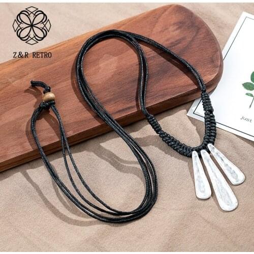 Women Statement Pendants & Necklaces Zinc Alloy Handmade Fashion Jewelry Pendants Necklaces Vintage Sweater Rope Chain Wholesale
