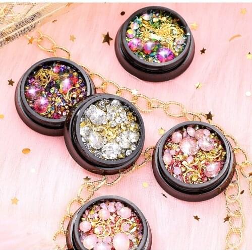 1box New Hot Sale High Quality Boxed Feather Moon Small Willow Metal Hollow Rivet Alloy Rhinestone DIY Nail Supplies Decoration