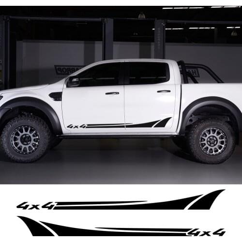 Car Door Side Skirt Vinyl 4x4 Stickers For Ford Ranger Raptor Isuzu Dma Nissan NAVARA Toyota Hilux Pickup Auto Accessories 2PCS