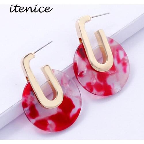 2019 Trendy Acrylic Earring Colorful Geometry Triangle Earrings Acetic Acid Stud Earrings For Women Fashion Earrings Jewelry