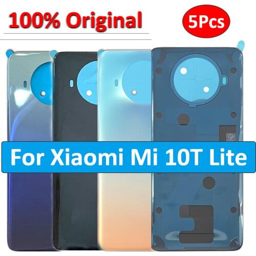 20Pcs/Lot，100% New Original For Xiaomi Mi 10T Lite Battery Back Cover Glass Rear Battery Housing With Glue Adhesive