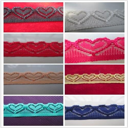 5 yards/many beautiful heart-shaped stretch lace width of a variety of color optional 18 mm DIY clothing accessories ribbon lace