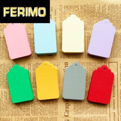 50pcs 4x7cm Colorful Paper Tags Handmade Wedding Favors Craft Gift Hang Tag Packaging Label Price Tags DIY Cloth Sewing Supply