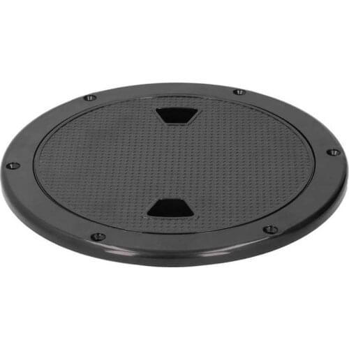 Boat accessories marine Swivel Chain Connector 8in Round Deck Plate UV-Resistant Black Inspection Hatch Cover for Marine Boat