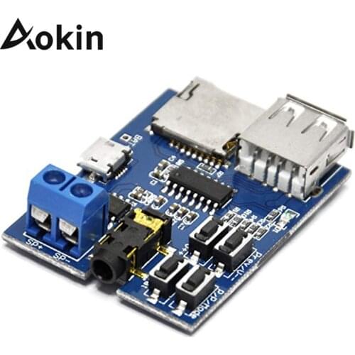 Aokin TF Card U Disk MP3 Format Decoder Board Module Amplifier Decoding Audio Player Module With Amplifier